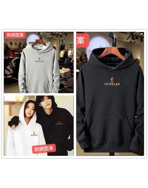 Moncler Loose embroidered couple's hooded sweatshirt m-5xl