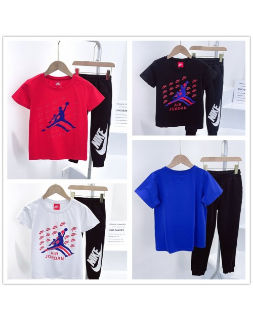 Nike kids' clothing sports style luxury feeling upper and lower set fashionable summer trend student