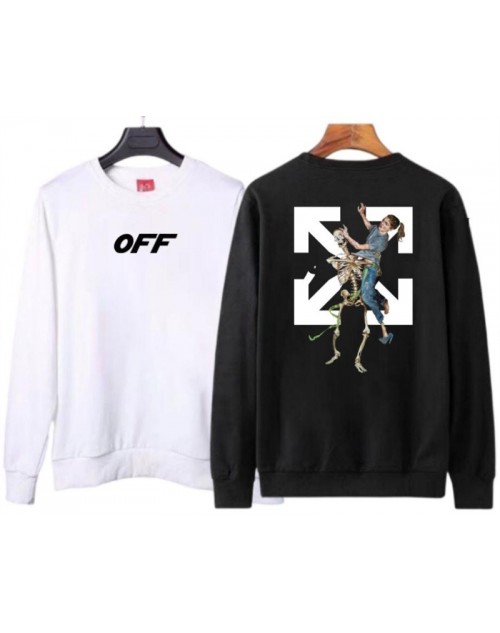 off white Print trendy men's and women's sweatshirt s-5xl