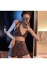 Fendi summer new bikini swimsuit logo letter knitted ice silk swimsuit